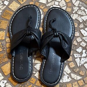 Bernardo Black Knotted Leather Sandals